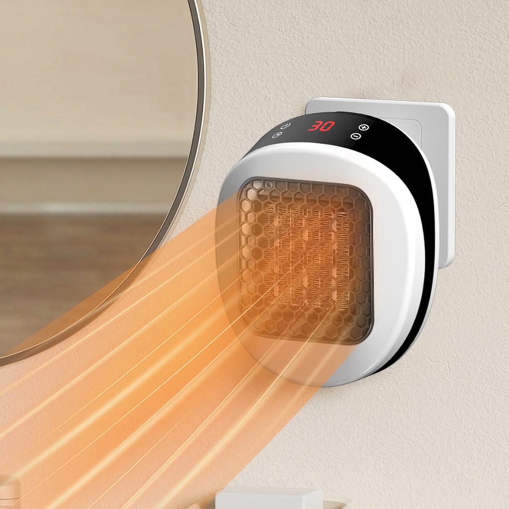 Настенный обогреватель 600 Вт Маленький электрический настенный обогреватель с пультом ДУ Таймер на 12 часов Портативный электрический обогреватель для ванной комнаты офиса спальни