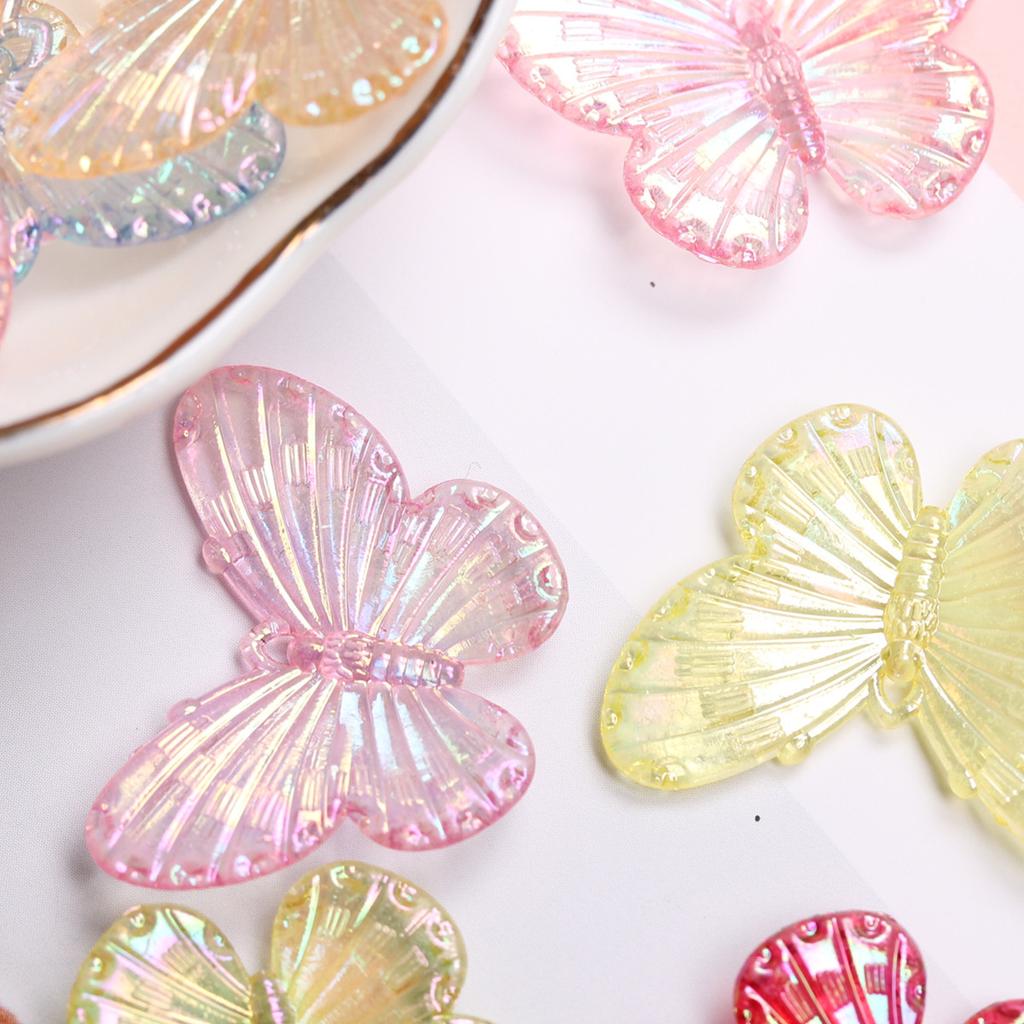 Простые модные модные ювелирные аксессуары, подарочные лазерные красочные материалы ручной работы «сделай сам», 50 шт. для ожерелья, бусины-бабочки, изысканные ювелирные изделия