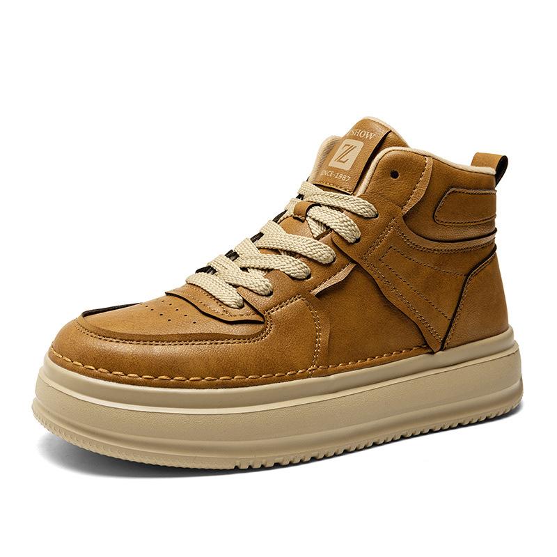 Winter 2024 New Martin Boots Men's High-top British Style Retro Leather Shoes Casual Trend Versatile Tooling Boots