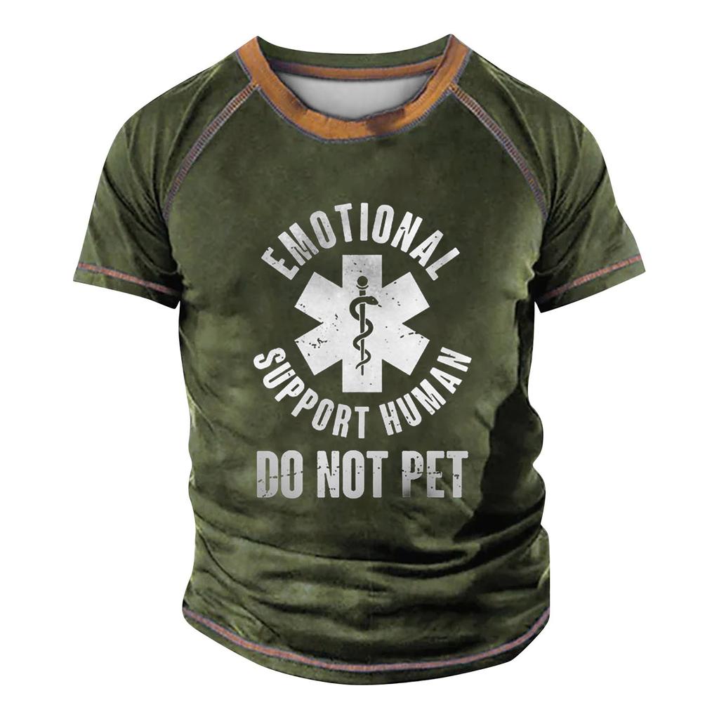 Мужская футболка реглан в стиле ретро с коротким рукавом и круглым вырезом с буквенным принтом, топы