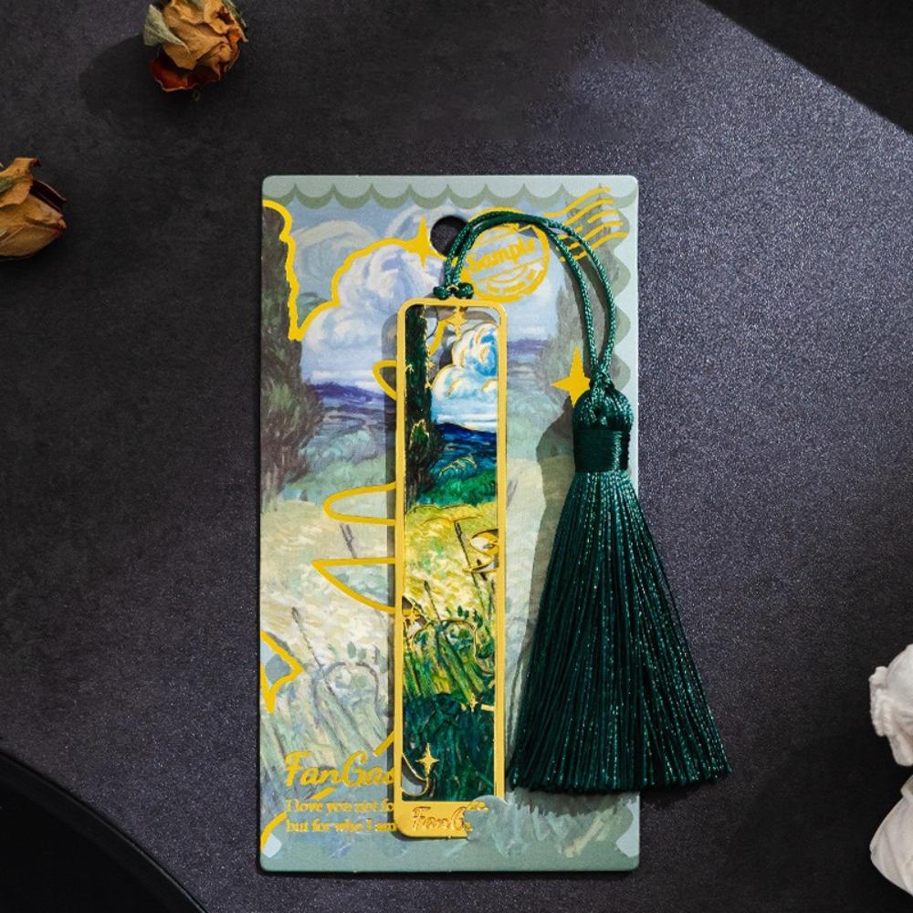 Полая металлическая закладка, закладка для страницы книги с масляной живописью, многофункциональный зажим для книги для чтения, подарки