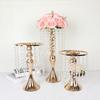 Golden Crystal Candle Holder Wedding Decoration Table Centerpieces Candelabra Candlestick Party Flower Vase Holder Home Decor