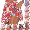 Женская мода с принтом на День Святого Валентина, повседневная спортивная фитнес-беговая йога, теннисная юбка, плиссированная короткая юбка, шорты, полуюбка