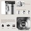 Airtight Coffee Container, Stainless Steel Coffee Bean Storage Canister with Measuring Scoop