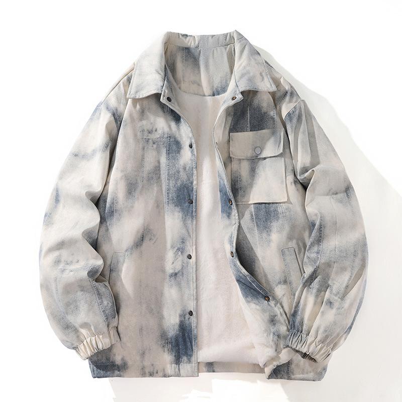 Бархатная рубашка с длинным рукавом мужская утолщенная и теплая американская рабочая одежда для пар национальная куртка мужская в повседневном стиле