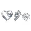 D Color 4mm Certified Heart Moissanite Stud Earrings for Women Classic Christmas Gift S925 Sterling Silver Ear Studs GRA