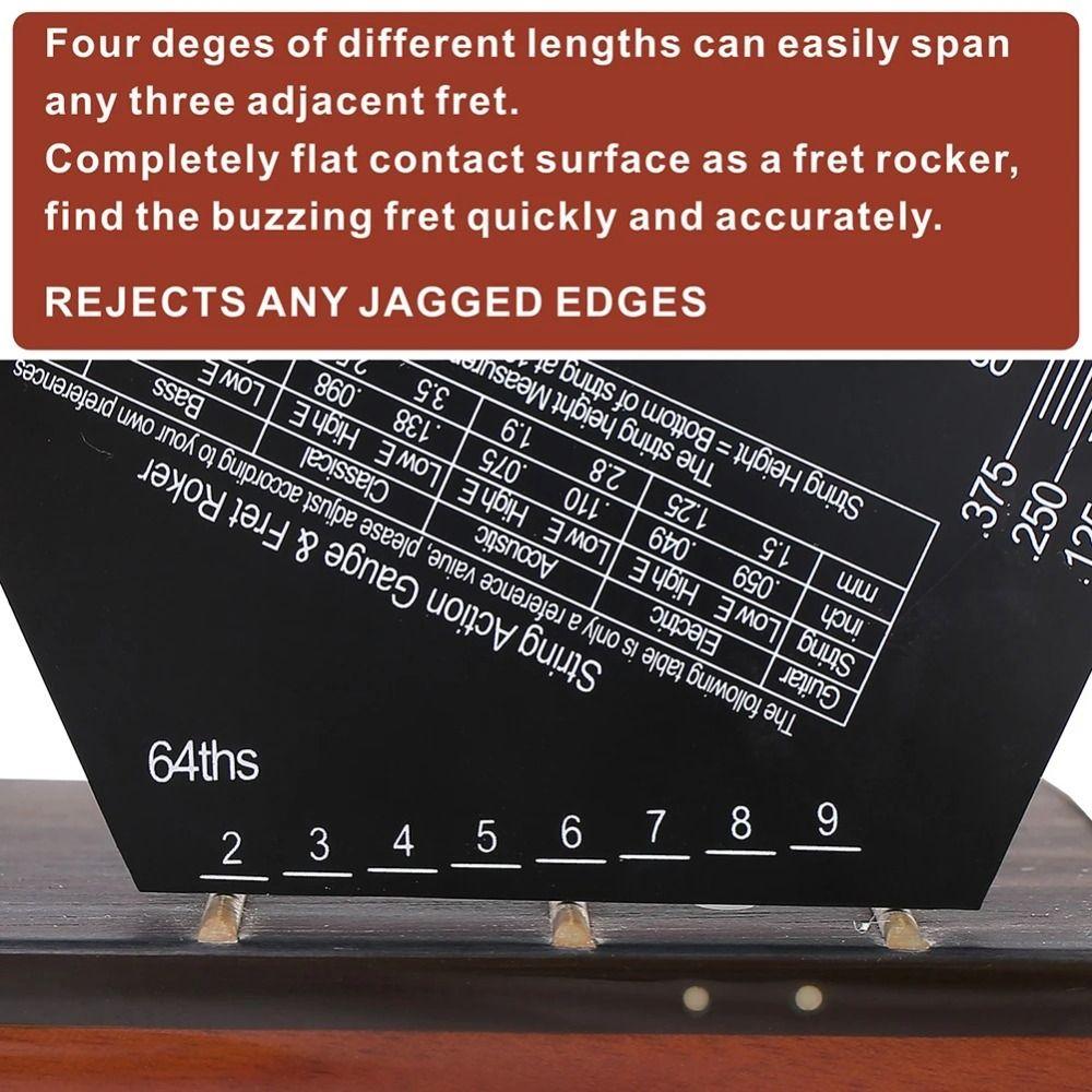 Guitar Leveling Guitar String Height Ruler Precise Etched Buzzing Fret Catcher Electric Guitar
