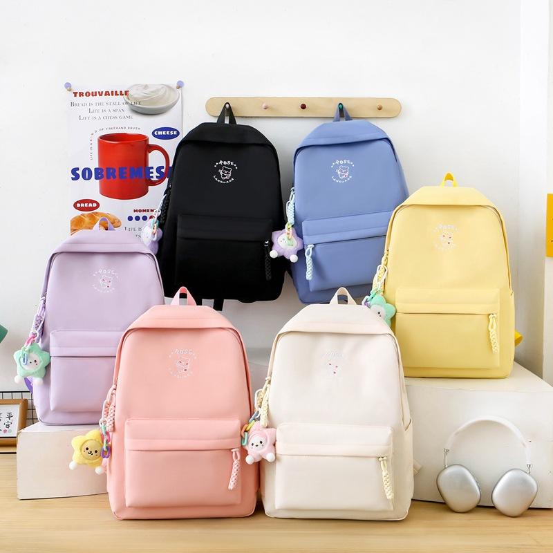 Комплект из трех рюкзаков с мультяшным принтом, школьный рюкзак для девочек, большой вместимости, для учеников начальной и средней школы