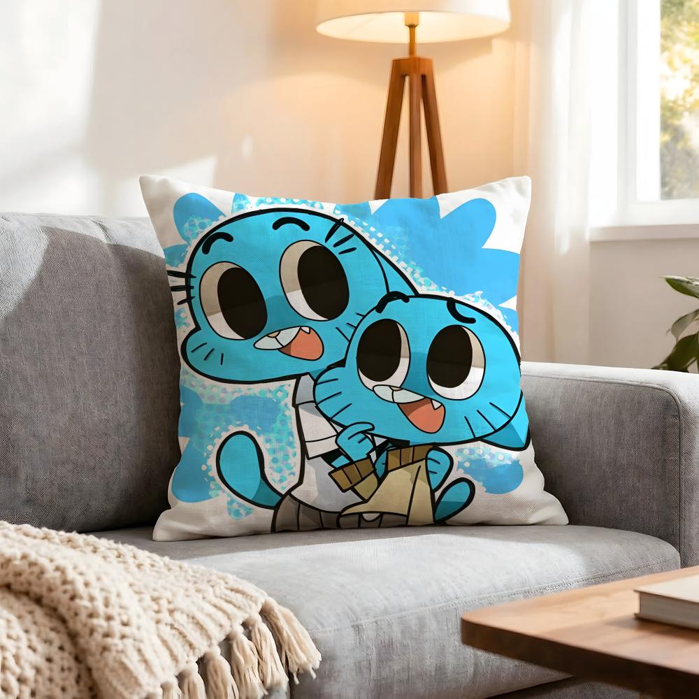 The Amazing World Of Gumball Cushion Cover 1Pcs Decorative Covers Soft Cushion Case For Sofa Couch Decor 40X40 45X45 Pillowcases