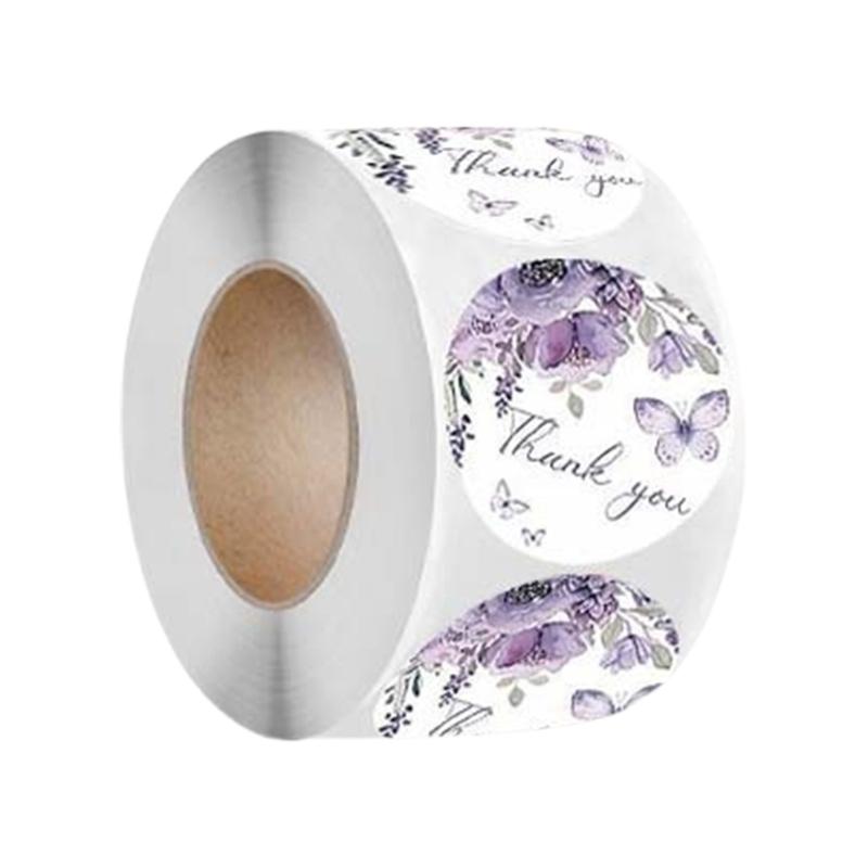 Круглые наклейки Спасибо Этикетки Наклейки на конверты Этикетки с цветочным принтом для Свадьбы Девичника Дня рождения Украшение
