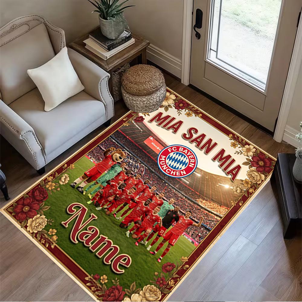 Vintage Bayern Munich Poster Floor Mat Perfect for Dormitory Playrooms Dining Room Entryway Anti-slip Rug Anime Office Decor Birthday/Christmas Gift