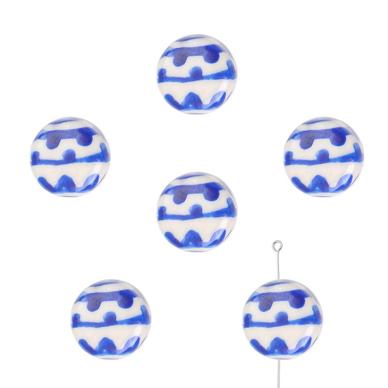 2 шт./пакет, ручная роспись, 15 мм, керамические фарфоровые бусины, цветочные сердечки, очаровательные бусины, свободные бусины-разделители для ожерелья, сережек, сделай сам, изготовление ювелирных изделий