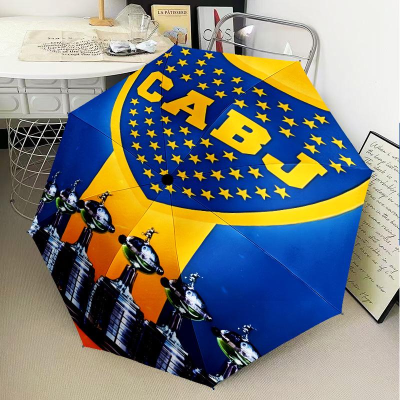 Boca Juniors Crest Umbrella Folding umbrella, automatic umbrella 8-Frame for Travel, camping Use Gift for Halloween Christmas