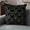 Square Fall Pillowcase Ghost with Pumpkin Cushion Covers Soft Plush Pillow Case  Halloween Decor