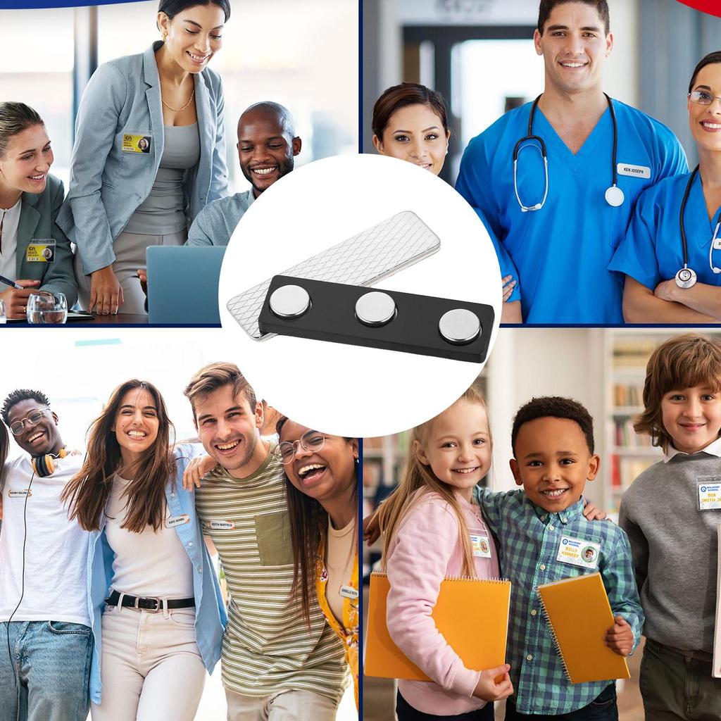 Прочный магнитный бейдж для имени Металлическая застежка Держатель для ID-карт Прочное крепление для одежды Униформа Сотрудник Выставка