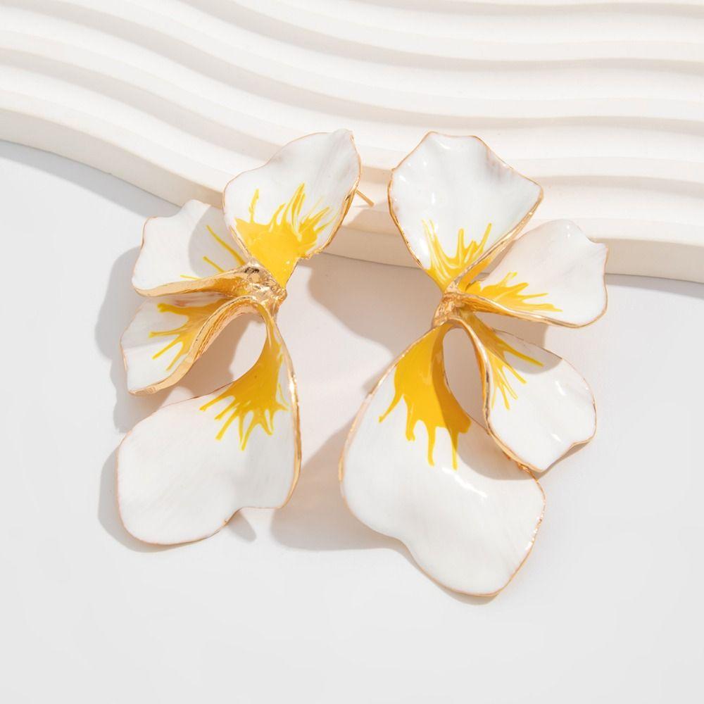 Милые градиентные серьги-лепестки, преувеличенные серьги-капли, элегантные серьги-цветы, пляж