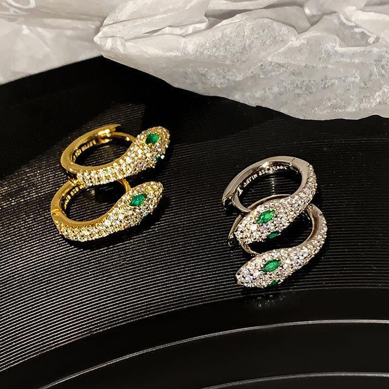 European and American Snake Earrings Women's Fashion Micro Earrings Earrings Hip Hop Earrings