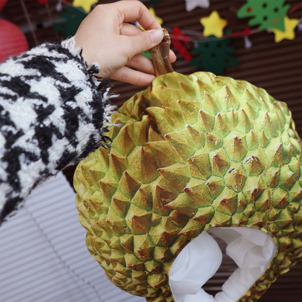 Comfortable Simulation Durian Hat Soft Cartoon Plush Hat Durian Headgear  Cross-dressing Shows
