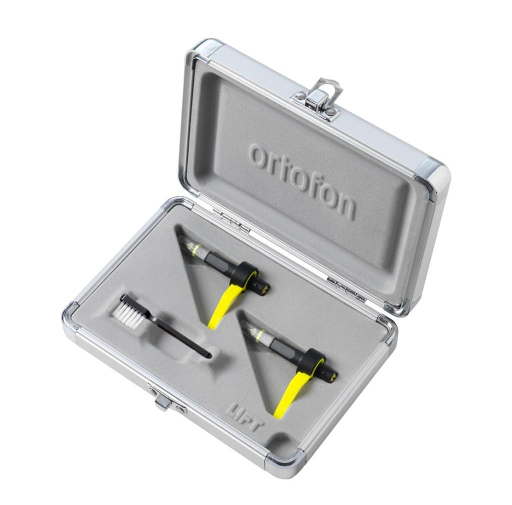 ortofon Concorde MKII Twin Club Ortofon DJ Cartridge Integrated Head Shell Set of 2 Special Oval Needle Flight Case Included for DJ Play/Listening