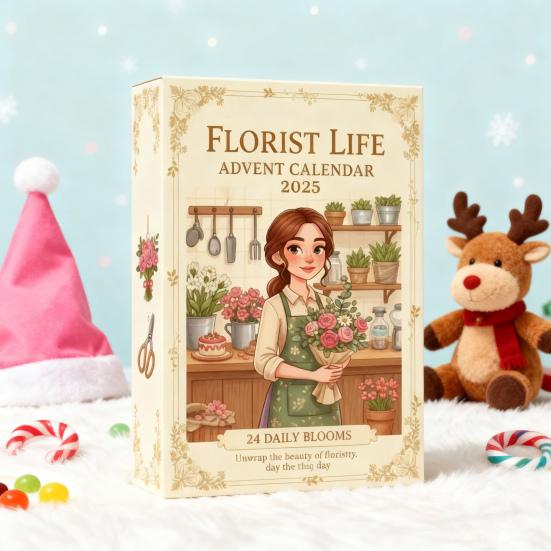 Florist Life Advent Calendar 24 Days Daily Bloom Countdown Calendar Gift Box with 24