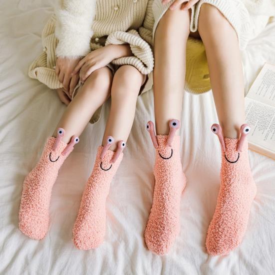 Женские термоноски, пушистые плюшевые сохраняющие тепло, милые противоскользящие средние носки-трубы для повседневного ношения