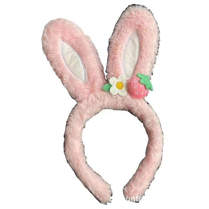 Корейская маска для умывания лица с кроличьими ушками: Милая 3D повязка на голову с заколкой в виде кроличьих ушек для девочек