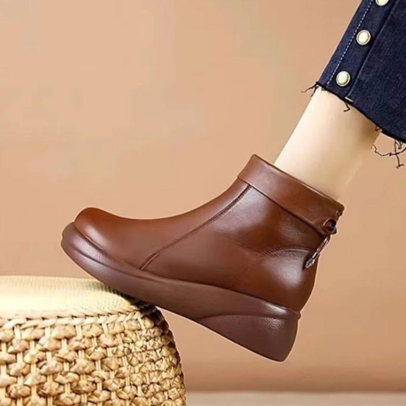 Теплые короткие ботинки-маффины на толстой подошве, женские зимние новые ботинки из утолщенного хлопка с круглым носком, ботинки Мартин из бархатистой кожи