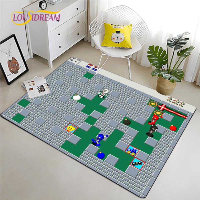Retro Game Carpet for Living Room Bedroom Rug Kitchen Kids Door Unslip Floor Mats Birthday gift photography props Alfombra Rug