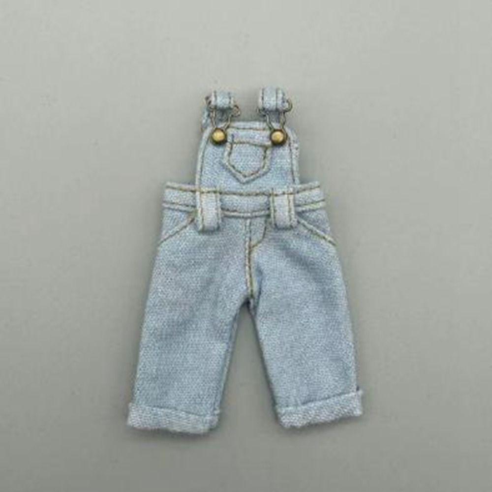 Mini Cute Jeans Trousers Shirt Denim Pants T-shirt Tops for 1/12 BJD Dolls for Ob11 Ymy Dolls