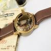 Морские латунные солнечные часы, кожаный ремешок, штампованный наручный компас для навигации, наручные часы, кожаный ремешок, коллекционный подарок