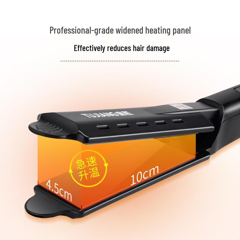 Большой выпрямитель для волос для парикмахерских с безопасной завивкой внутрь - Широкая гладильная поверхность, бережный к волосам