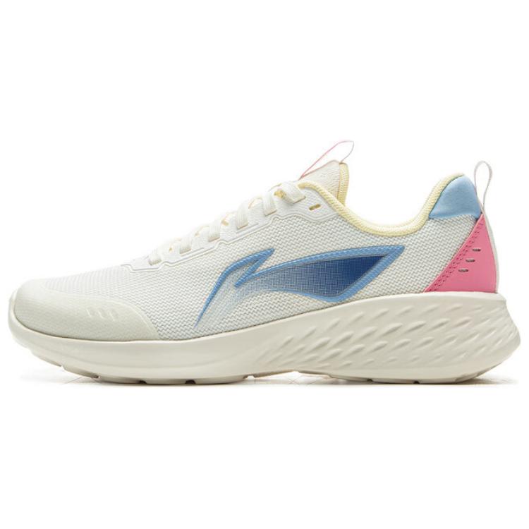 Li Ning Противоскользящая Поддержка Низкие Повседневные Беговые Кроссовки Женские Цвет: Слоновая Кость / Розовый ARSV038-12