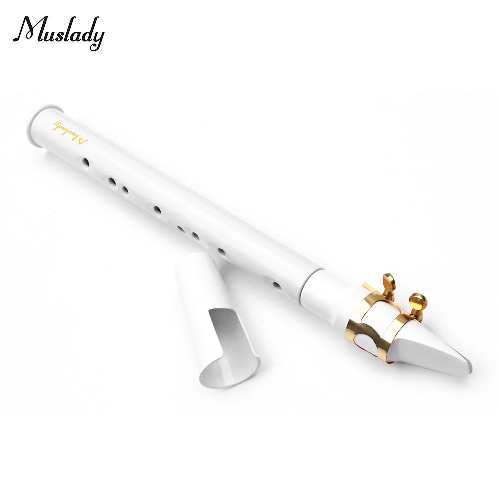 Белый мини-карманный саксофон Muslady, портативный маленький саксофон с черной сумкой для переноски, духовой инструмент