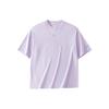 Comfortable Breathable Printed Letter Round Neck Drop Shoulder T-Shirt Women Tops Feather-Purple 162428129-2