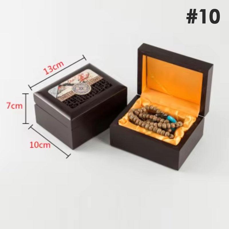 Wooden Buddha Bead Bracelet Jewelry Storage Box Necklace Pendant Ring Box Jewelry Jade Packaging Display Gift Jewelry Box