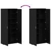 Highboard in Black Oak Look 80 x 35 x 180 cm Particleboard