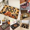 Halloween Themed Door Mat Witch Pumpkin Black Cat Ghost Skeleton Pattern Rug For Front Door Entryway Halloween Party Decor