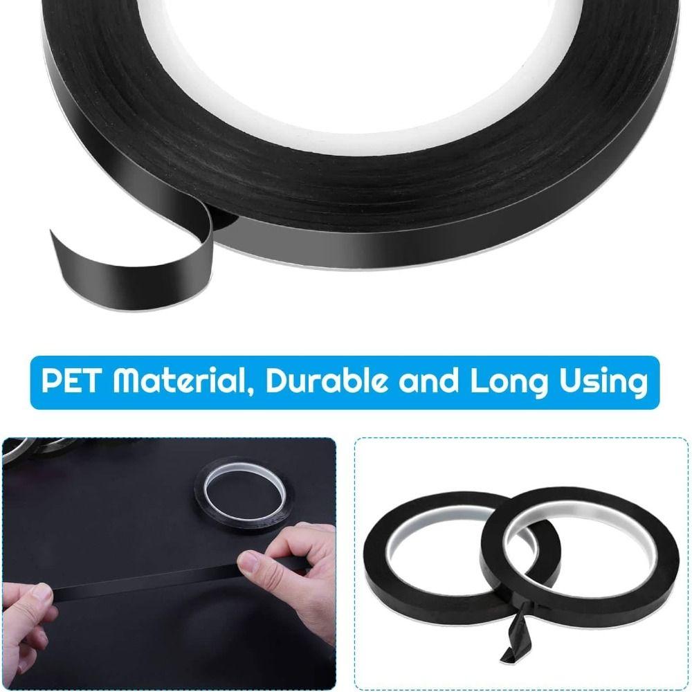 66 Meters Coding Tape Black Mylar Tape Strong Adhesive Marker Line Tape