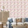 Christmas wallpaper white, coral, light gray and cream 50x1000