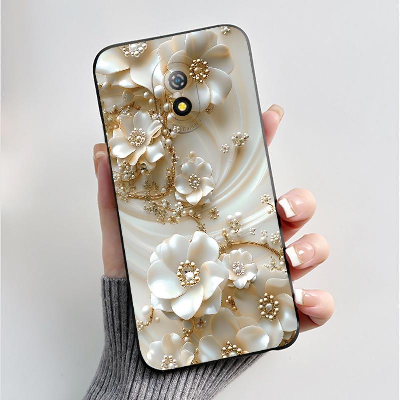 Печатный чехол для телефона Itel A16 / A16PLUS / A23 / ITEL Alpha Lite Funda Мягкий силиконовый черный корпус Чехол с милым цветочным рисунком Capa