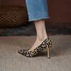 Европа 2024 весна и осень новые французские туфли с леопардовым принтом на высоком каблуке женские новые легкие сексуальные универсальные туфли на шпильке