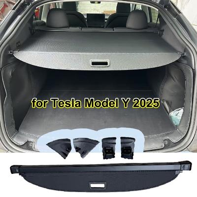Для Tesla Model Y Juniper Launch 2025 Задний багажник Крышка багажника Выдвижная перегородка Багажный держатель Занавеска Защита Аксессуары