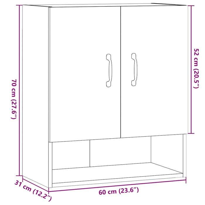 VidaXL Armoire murale chêne artisanal 60x31x70 cm bois d'ingénierie, armoire, armoire suspendue, armoire latérale, armoire 857068