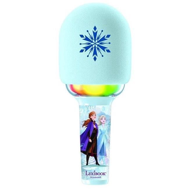 Lexibook - Microphone Karaoke Reine Des Neiges - 3 Modes Et 4 Effets Sur La Voix - Recharge USB-C - Bluetooth Sans Fil
