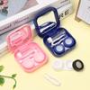 Travel Solid Color Square Storage Soaking Box Contact Lens Case Mirror Cover Container Holder