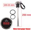 Waterproof Digital Water Level Gauge 240-33 Ohm+150-600mm Water Level Sensor 52mm Red Backlight Water Gauge for Yacht Marine Car