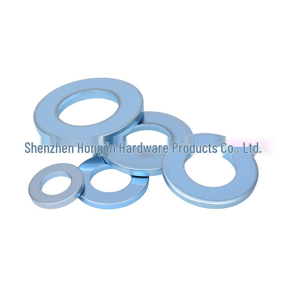 ANSI/ASME B18.22.1 SAE Narrow Flat Washer, Blue-White Zinc, US Size #8, #10, 3/16", 1".