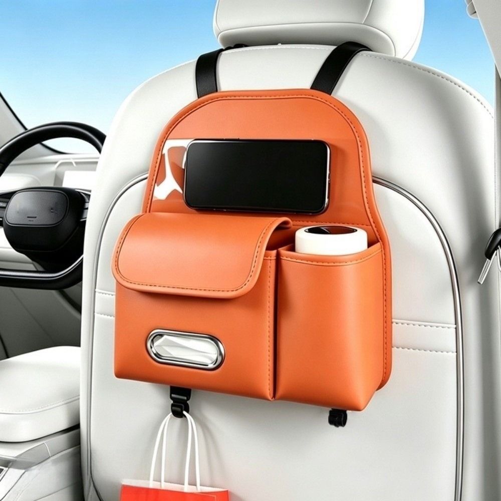 Multifunctional Car Tissue Box Waterproof Car Backrest Seat Storage Bag Car Backseat