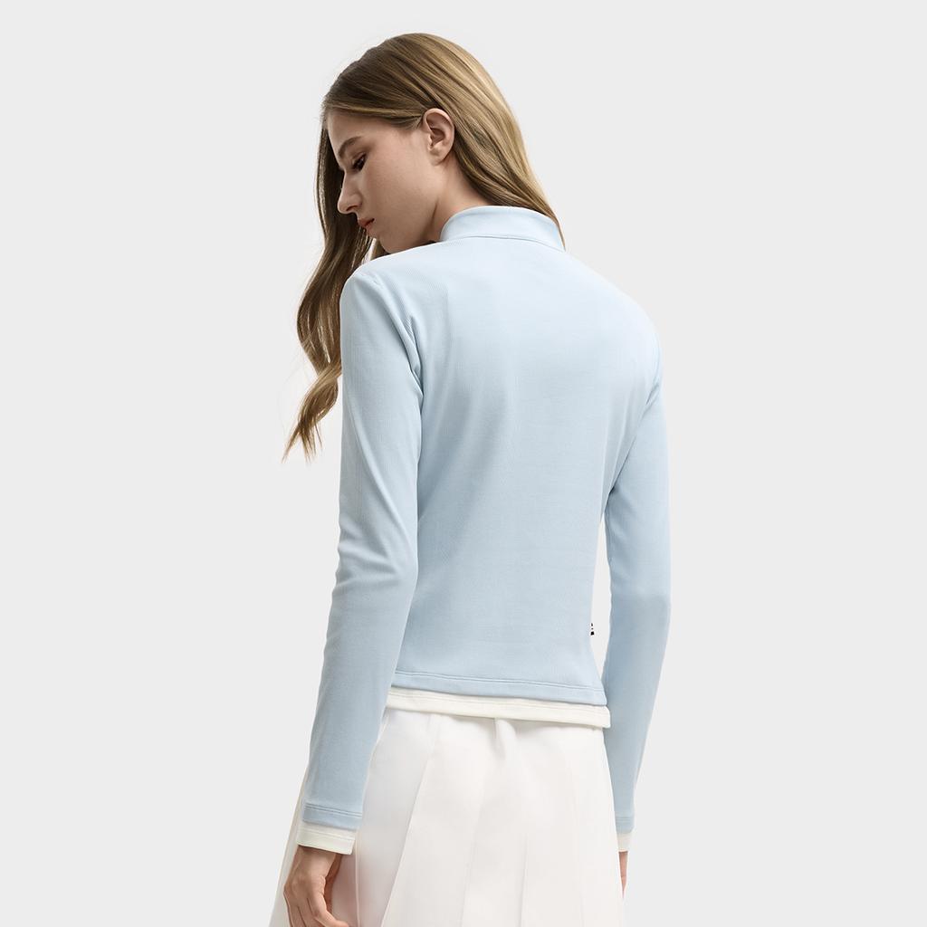 Fila Наследие Простой Повседневный Приятный к коже Мягкий Эластичный Трикотаж с длинным рукавом Женские топы F11W548204FLB