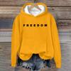 Women's Loose And Comfortable Round Neck Long Sleeved Hooded Sweatshirt With Printed Text